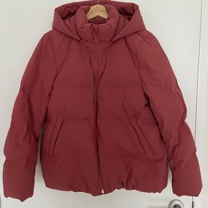 Uniqlo seamless down parka puffer jacket ski dusty pink L